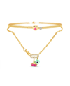 Kensie Multi 2 Piece Necklace Set With Heart, Kiss Emoji, Cherry And Bead Charm Pendants In Multi