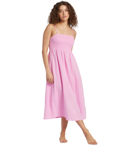 Billabong Juniors' Off The Coast Cotton Midi Dress In Pink