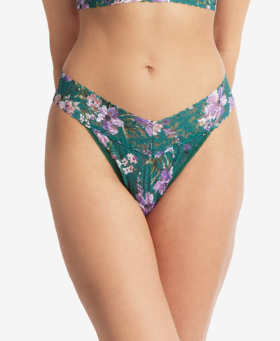 Hanky Panky Printed Original-rise Signature Lace Thong In Flowers In Your Hair