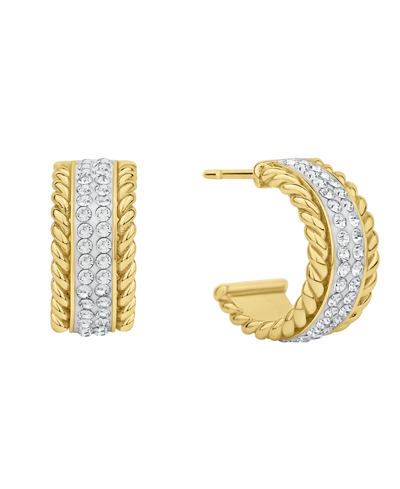 And Now This Crystal C Hoop Earring In Gold