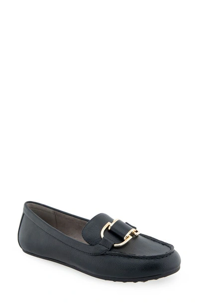Aerosoles Denver Buckle Loafer In Black Pu