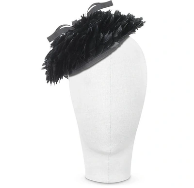 Gucci Designer Women's Hats Bonnie - Black 50's Feather Hat In Noir