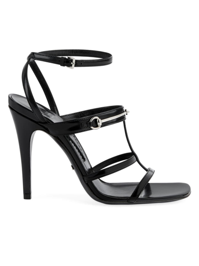 Gucci Damensandale Mit Schmalem Horsebit In Nero