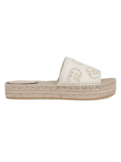 Gucci Women's Damita Logo Eyelet Canvas Espadrilles In 9068 Natural