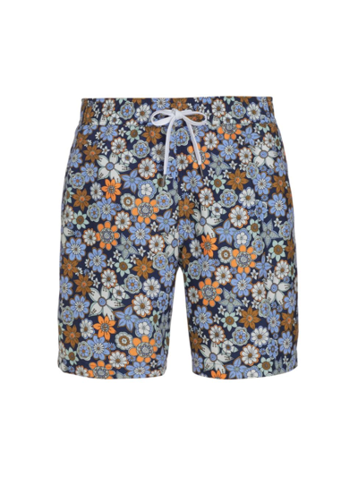 Saks Fifth Avenue Men's Collection Floral Swim Trunks In Navy