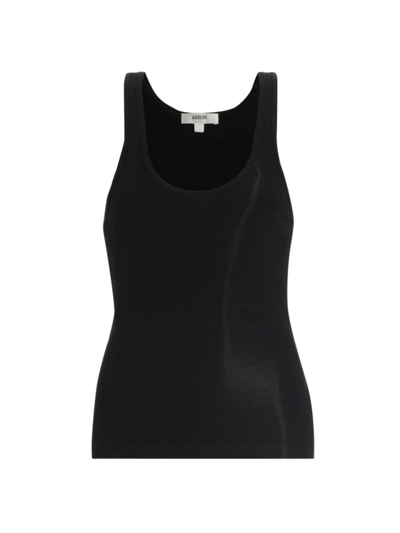 Agolde Bianca Ribbed Tank Top In Black