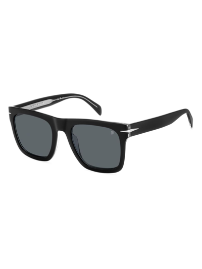 David Beckham Men's 54mm Square Sunglasses In Black Silver Grey