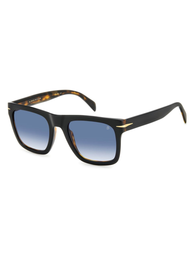David Beckham Men's 54mm Square Sunglasses In Black Havana Blue Gradient