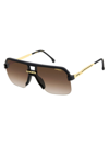 Carrera Men's 1066/s 62mm Square Sunglasses In Black Gold Brown Gradient
