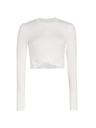 Splits59 Daisy Twist Cropped Jersey Tee In White