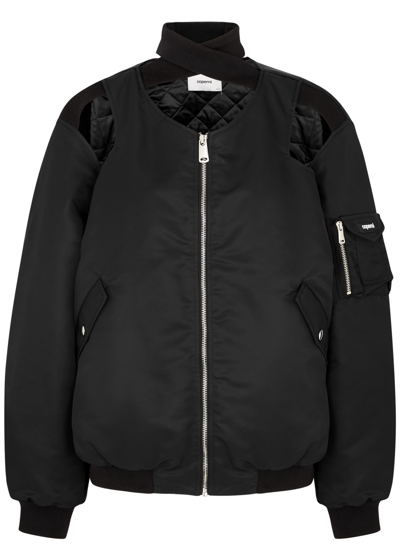 Coperni Cut-out Nylon Bomber Jacket In Black