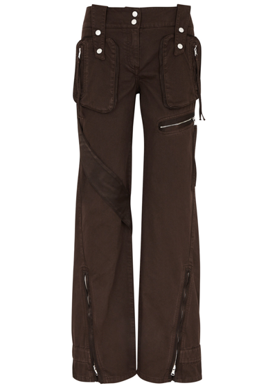 Blumarine Straight-leg Cargo Jeans In Dark Brown