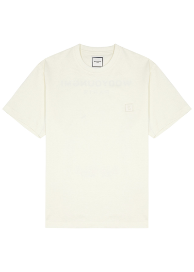 Wooyoungmi Logo-embroidered Cotton T-shirt In Ivory