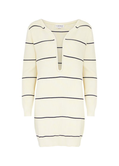 VICTORIA BECKHAM VICTORIA BECKHAM FRAME STRIPED COTTON-BLEND MINI JUMPER DRESS