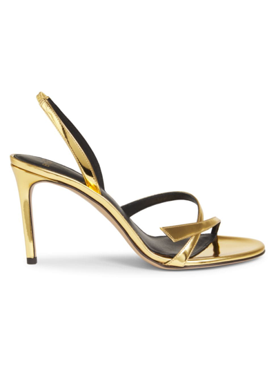 Alexandre Birman Women's Tita 85mm Leather Sandals In Oro