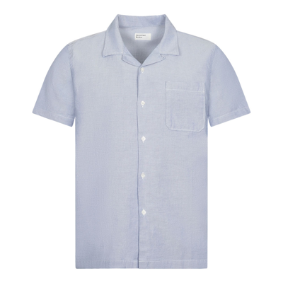 Universal Works Short Sleeve Road Shirt In Blue