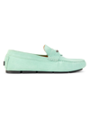 Versace Men's Medusa Leather Driver Loafers In Spearmint
