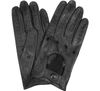 GUCCI DESIGNER WOMEN'S GLOVES WOMEN'S BLACK PERFORATED ITALIAN LEATHER DRIVING GLOVES