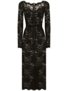 DOLCE & GABBANA BLACK LACE MIDI DRESS