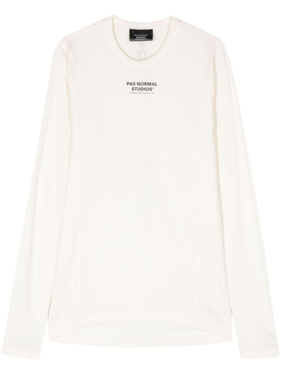 Pas Normal Studios Logo-print Round-neck Top In Neutrals