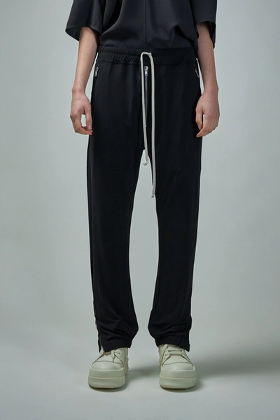 Rick Owens Black Track Lounge Trousers In 09 Black