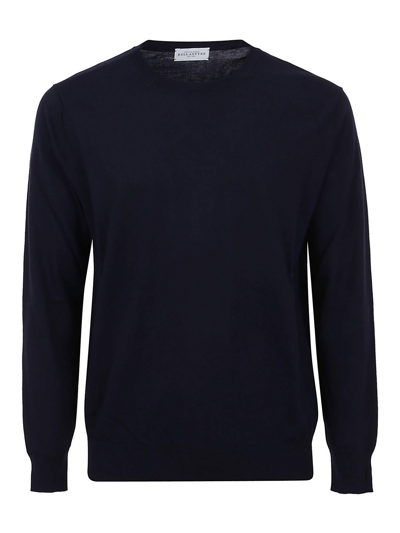 Ballantyne Cotton Crewneck  Knitted Pullover In Black