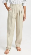 ALEX MILL DOUBLE PLEAT PANT IN TWILL IN PUTTY
