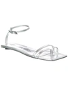 Attico The  Isla Leather Sandal In Silver