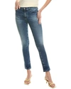Ag Mari High Waist Raw Hem Slim Straight Jeans In Blue