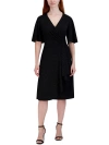 SIGNATURE BY ROBBIE BEE WOMENS FLUTTER SLEEVES SHORT MIDI DRESS