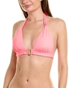 LA BLANCA SHIRRED STRAP HALTER TOP