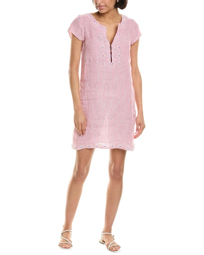 Hiho Rachel Linen Shift Dress In Pink