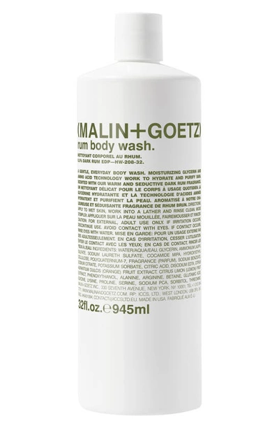 Malin + Goetz Jumbo Rum Body Wash $72 Value, 32 oz In White