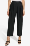 Dkny Trapunto Stitch Belted Ankle Pants In Black