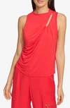 Dkny Twist Cutout Sleeveless Top In Flame