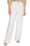 Dkny Crinkle High Waist Wide Leg Pants In White