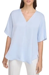 DKNY SHORT SLEEVE WOVEN TOP