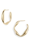 Faris Onda Small Wavy Hoops In Gold