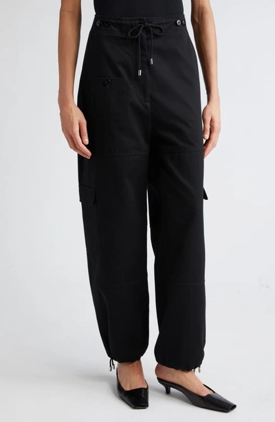 Totême Toteme Organic Cotton Drill Cargo Pants In Black