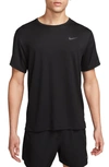 Nike Men's Miler Dri-fit Uv Short-sleeve Running Top In Black