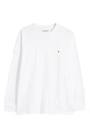 Carhartt White Chase Long Sleeve T-shirt In White / Gold
