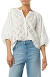 Joe's The Andie Broderie Anglaise Cotton Button-up Top In Optic White