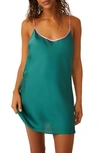 Free People Just What You Need Satin Chemise In Bayou Combo