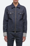 Helmut Lang Men's Cuffed Raw Denim Trucker Jacket In Raw Indigo
