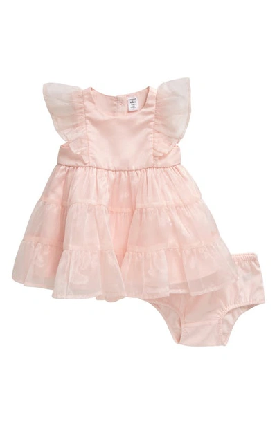 Nordstrom Babies' Tiered Ruffle Dress & Bloomers In Pink Veil Rose