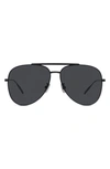Givenchy Gv Speed 59mm Mirrored Pilot Sunglasses In Black/gray Solid