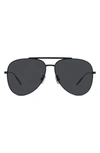 Givenchy Gv Speed 59mm Mirrored Pilot Sunglasses In Matte Black Smoke Mirror