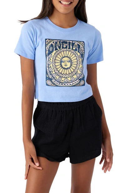 O'neill Kids' Mandala Cotton Graphic Crop T-shirt In Slate