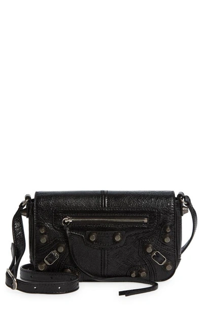 Balenciaga Mini Le Cagole Flap Leather Shoulder Bag In Black