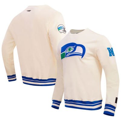 Pro Standard Cream Seattle Seahawks Retro Classics Fleece Pullover Sweatshirt